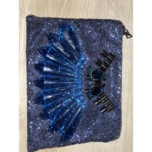 Mawi Blue Glitter Clutch